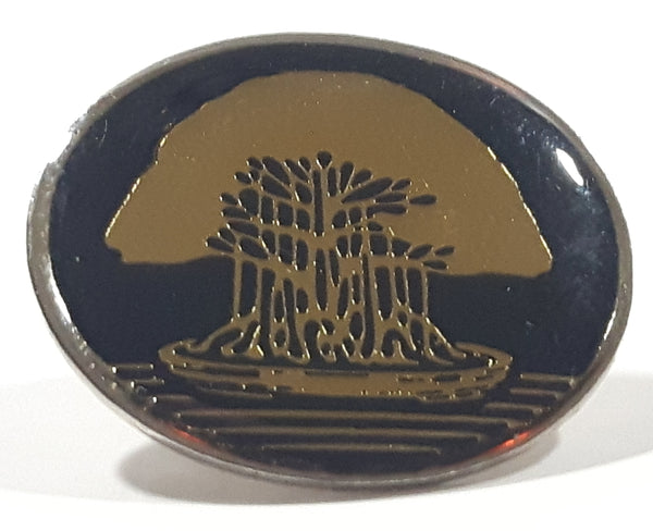 Wide Tree Themed 3/4" x 7/8" Oval Shaped Enamel Metal Pin