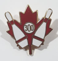 300 Bowling Award Canadian Maple Leaf Enamel Metal Lapel Pin