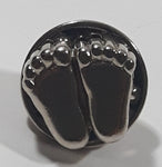 Precious Feet 3/8" x 3/8" Silver Tone Metal Lapel Pin