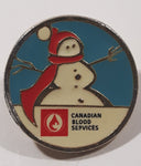 Canadian Blood Services Snowman Themed 7/8" Enamel Metal Lapel Pin