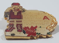 1991 Burnaby Minor Bantam International Tournament Ice Hockey 1 1/8" x 1 3/8" Enamel Metal Lapel Pin