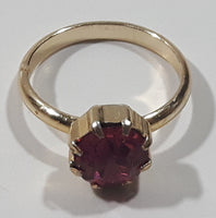 Pink Plastic Gemstone Metal Toy Ring