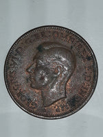1943 Australia King George VI Half Penny Copper Metal Coin