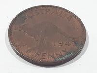 1943 Australia King George VI Half Penny Copper Metal Coin