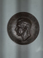 1943 Australia King George VI Half Penny Copper Metal Coin