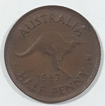 1947 Australia King George VI Half Penny Copper Metal Coin