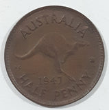 1947 Australia King George VI Half Penny Copper Metal Coin