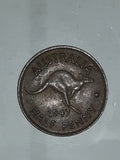 1947 Australia King George VI Half Penny Copper Metal Coin