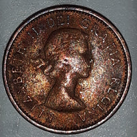 1959 Canada Young Queen Elizabeth II 1 Cent Copper Metal Coin