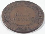 1926 Commonwealth of Australia King George VI One Half Penny Copper Metal Coin