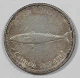 1867 1967 Canada Queen Elizabeth II Mackerel Fish 10 Cents Metal Coin