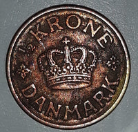 1940 Danmark 1/2 Krone Metal Coin