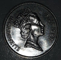 1987 Fiji Queen Elizabeth II 5 Cents Metal Coin