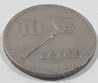 1969 Fiji Queen Elizabeth II 10 Cents Metal Coin