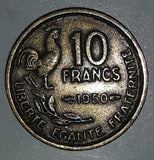 1950 France Liberte Egalite Frateranite Republique Francaise 10 Francs Metal Coin