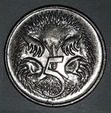 1981 Australia Queen Elizabeth II 5 Cents Metal Coin
