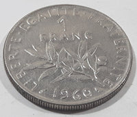 1960 France Liberte Egalite Frateranite Republique Francaise 1 Franc Metal Coin