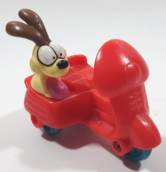 Vintage 1989 McDonald's Garfield and Odie Riding A Scooter Motorbike Toy Figure Vehicle