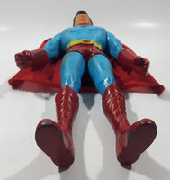 Superman Soft Rubber Head Red Fabric Cape 11" Tall Toy Action Figure