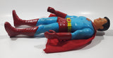 Superman Soft Rubber Head Red Fabric Cape 11" Tall Toy Action Figure