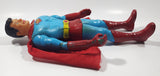 Superman Soft Rubber Head Red Fabric Cape 11" Tall Toy Action Figure