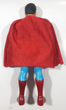 Superman Soft Rubber Head Red Fabric Cape 11" Tall Toy Action Figure