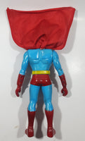 Superman Soft Rubber Head Red Fabric Cape 11" Tall Toy Action Figure