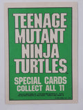 1990 O-Pee-Chee Teenage Mutant Ninja Turtles Special Cards Individual 1-11