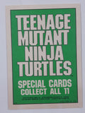 1990 O-Pee-Chee Teenage Mutant Ninja Turtles Special Cards Individual 1-11