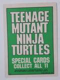 1990 O-Pee-Chee Teenage Mutant Ninja Turtles Special Cards Individual 1-11