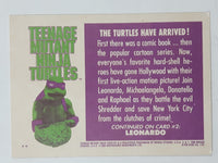 1990 O-Pee-Chee Limited Edition Series Teenage Mutant Ninja Turtles Trading Cards Individual 1-25