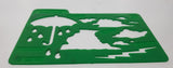 1989 HFC Weather-2 #67 Umbrella Raindrops Clouds Lightning Green Plastic Stencil