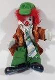 Vintage Clown Wire Poseable 9" Tall Porcelain Doll
