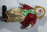 Vintage Collector's Choice Clown in Green Vest Red Jacket Gold Pants and Gold Hat Large 22" Tall Heavy Porcelain Doll