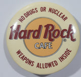 Vintage Hard Rock Cafe No Drugs or Nuclear Weapons Allowed Inside 1 1/2" Round Button Pin