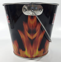 Rare 2006 Reckitt Benckiser Frank's Red Hot Buffalo Wings Black with Flames 4 3/4" Tall Metal Pail Bucket