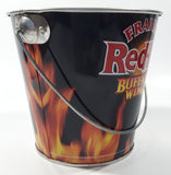 Rare 2006 Reckitt Benckiser Frank's Red Hot Buffalo Wings Black with Flames 4 3/4" Tall Metal Pail Bucket