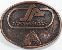 Century Canada Stampede Park 2 1/4" x 3" Copper Metal Belt Buckle