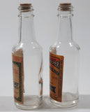 Rare 1950s James The Peeper and Old Overcoat Wry Whiskey GAG Non-alcoholic Paper Label Miniature Glass Liquor Bottles Salt and Pepper Shakers