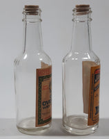 Rare 1950s James The Peeper and Old Overcoat Wry Whiskey GAG Non-alcoholic Paper Label Miniature Glass Liquor Bottles Salt and Pepper Shakers