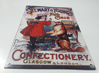 Stewart & Young's High Class Confectionery Glasgow & London Please Everyone 7 3/4" x 11 3/4" Heavy Metal Sign