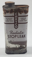 Vintage Chryco Radiator Stop Leak 10 Fl. Ozs. 6 1/8" Metal Canister Full Can