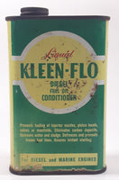 Vintage Liquid Kleen-Flo Diesel Fuel Oil Conditioner 16 Fluid Ounces 6 1/8" Metal Canister