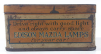 Vintage Edison Mazda Lamps For Your Car The Handy Kit Of Spares Tin Metal Container