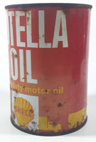 Vintage Shell Rotella S Heavy Duty Motor Oil 5 1/2" Tall One U.S. Quart 0.96 Litres Metal Oil Can