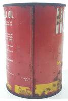 Vintage Shell Rotella S Heavy Duty Motor Oil 5 1/2" Tall One U.S. Quart 0.96 Litres Metal Oil Can