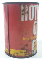 Vintage Shell Rotella S Heavy Duty Motor Oil 5 1/2" Tall One U.S. Quart 0.96 Litres Metal Oil Can