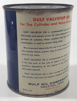 Vintage Gulf Valvetop Oil 4" Tall One U.S. Pint - 0.473 Litre Metal Oil Can