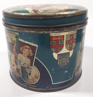 Antique Huntley and Palmers Balmoral Biscuits 1937 Coronation King George VI Queen Elizabeth The Queen Mother Tall Tin Metal Container