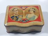 Antique Peek Frean & Co Ltd May 12, 1937 Coronation King George VI Queen Elizabeth The Queen Mother Tall Tin Metal Container